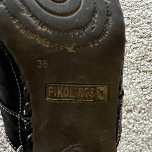 Pikolinos Jerez Black Leather Slip-On Kitten Heel Closed Toe Mules Size EU36 - Picture 13 of 16